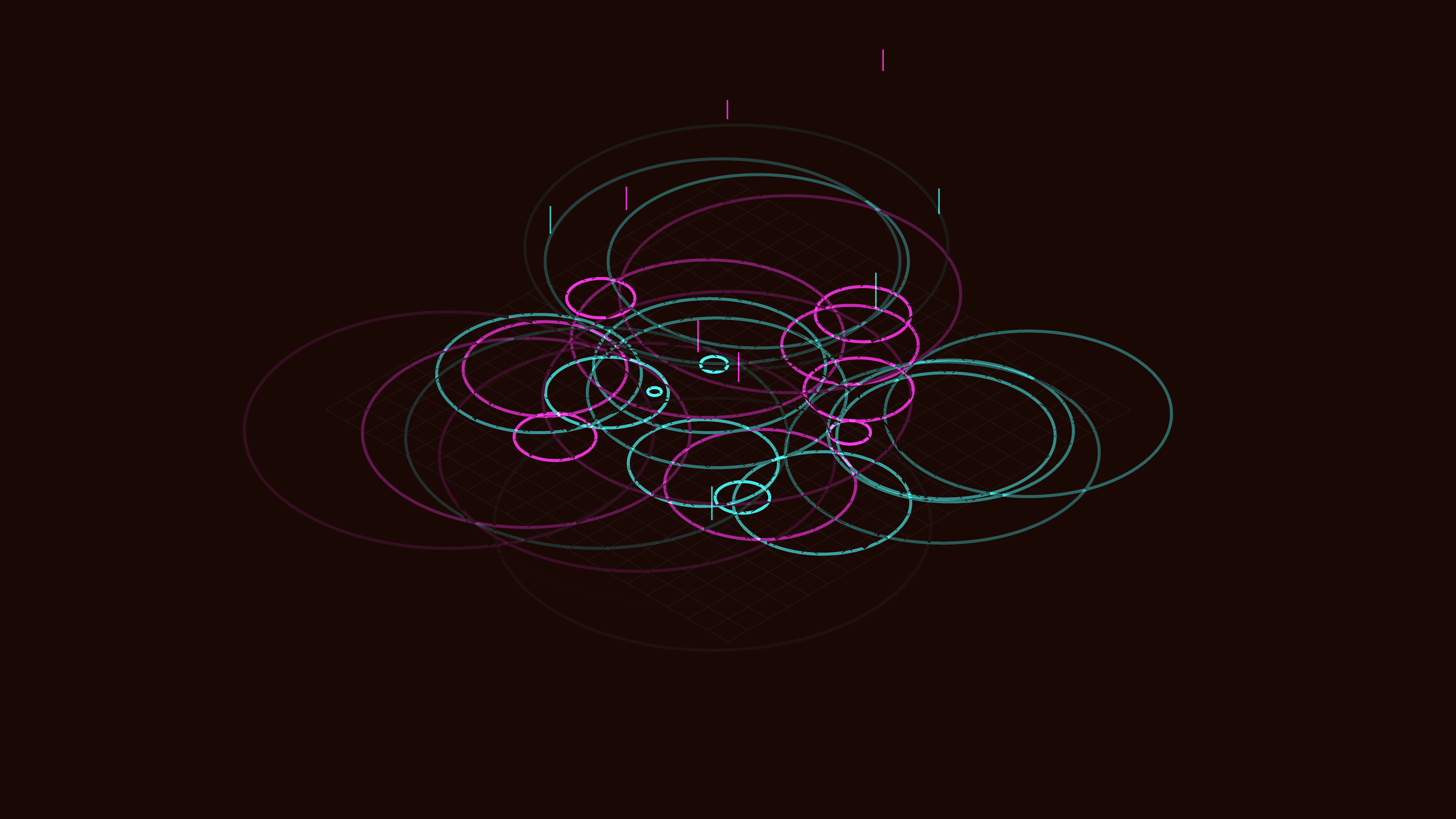 isometric neon rain ripples 3d p1